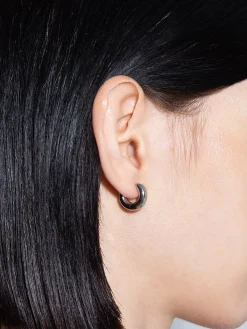 Alaya Small Palladium-Plated Hoop Earrings