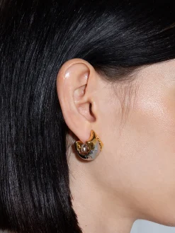 August Palladium and 18kt Gold-Plated Earrings