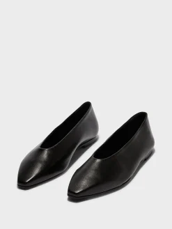 Betty Leather Square-Toe Ballet Flats