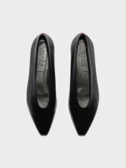 Betty Leather Square-Toe Ballet Flats