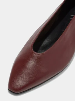 Betty Leather Square-Toe Ballet Flats