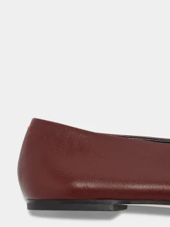 Betty Leather Square-Toe Ballet Flats