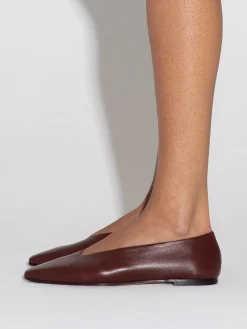 Betty Leather Square-Toe Ballet Flats