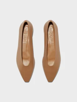 Betty Leather Square-Toe Ballet Flats