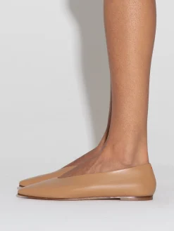 Betty Leather Square-Toe Ballet Flats
