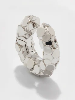 Cooper Medium Palladium-Plated Hoop Earrings