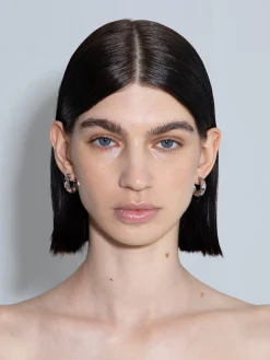 Cooper Medium Palladium-Plated Hoop Earrings