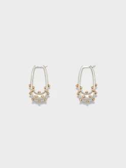 Elias Palladium and 18kt Gold-Plated Hoop Earrings