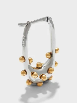 Elijah Palladium and 18kt Gold-Plated Hoop Earrings