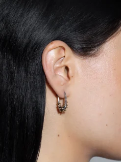 Elijah Palladium and 18kt Gold-Plated Hoop Earrings