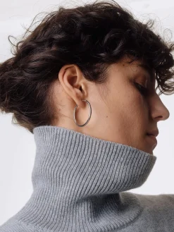Elona Large Palladium-Plated Hoop Earrings