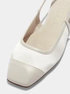 Geraldine Satin Toe-Cap Slingback