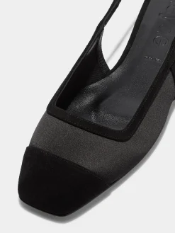 Geraldine Satin Toe-Cap Slingback