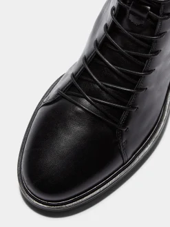 Isa Leather Lace-Up Ankle Boots