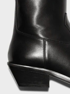 Luis Leather Cowboy Ankle Boots