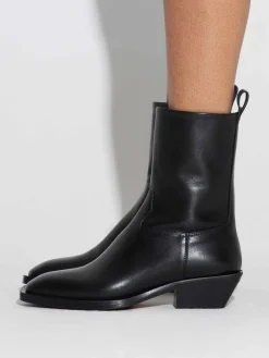 Luis Leather Cowboy Ankle Boots
