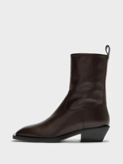 Luis Leather Cowboy Ankle Boots