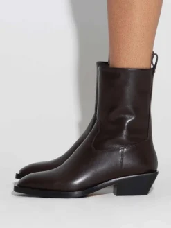 Luis Leather Cowboy Ankle Boots
