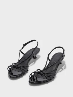 Rhonda Leather Kitten-Heel Sandals
