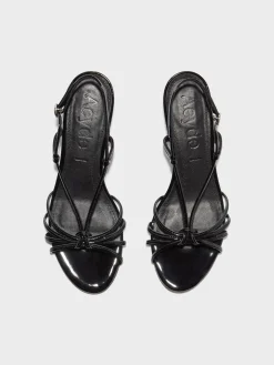 Rhonda Leather Kitten-Heel Sandals