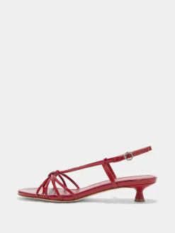 Rhonda Leather Kitten-Heel Sandals