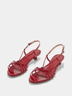 Rhonda Leather Kitten-Heel Sandals