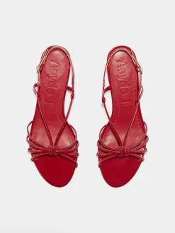 Rhonda Leather Kitten-Heel Sandals