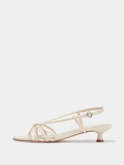 Rhonda Leather Kitten-Heel Sandals