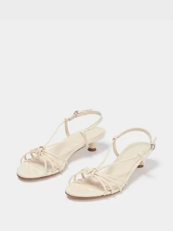 Rhonda Leather Kitten-Heel Sandals