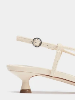 Rhonda Leather Kitten-Heel Sandals