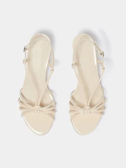 Rhonda Leather Kitten-Heel Sandals