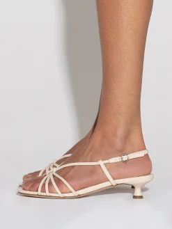 Rhonda Leather Kitten-Heel Sandals