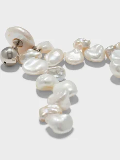 Rudi Pearl and Palladium-Plated Drop Earrings