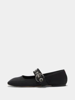 Uma Eyelet Grosgrain Mary-Jane Flats