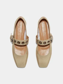 Uma Eyelet Grosgrain Mary-Jane Flats
