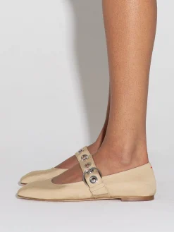 Uma Eyelet Grosgrain Mary-Jane Flats