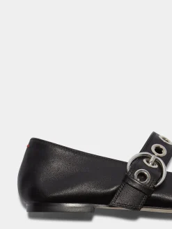 Uma Eyelet Leather Mary-Janes Flats
