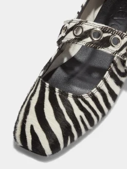 Uma Eyelet Ponyhair Mary-Janes