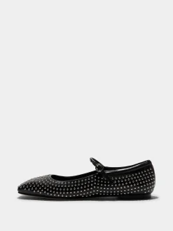 Uma Mini Stud Leather Mary-Jane Flats