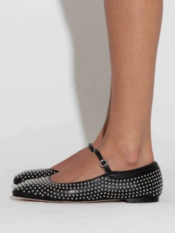Uma Mini Stud Leather Mary-Jane Flats
