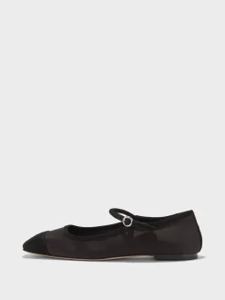 Uma Satin Toe-Cap Mary-Jane Flats