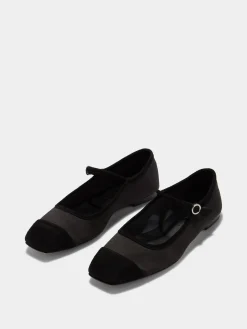 Uma Satin Toe-Cap Mary-Jane Flats