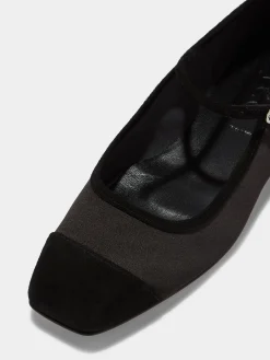 Uma Satin Toe-Cap Mary-Jane Flats